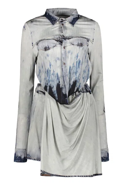 Diesel Two-piece Denim Dress With Skirt In Blue