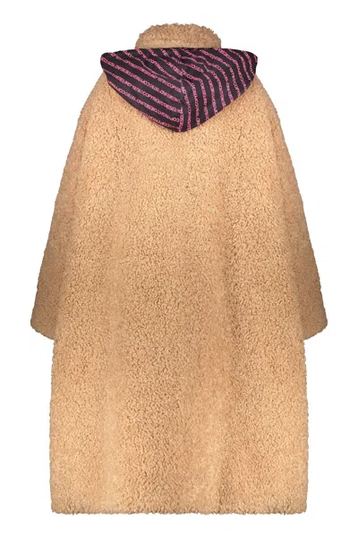 Diesel Soft Beige Coat With Zipper And Pockets In Neutral