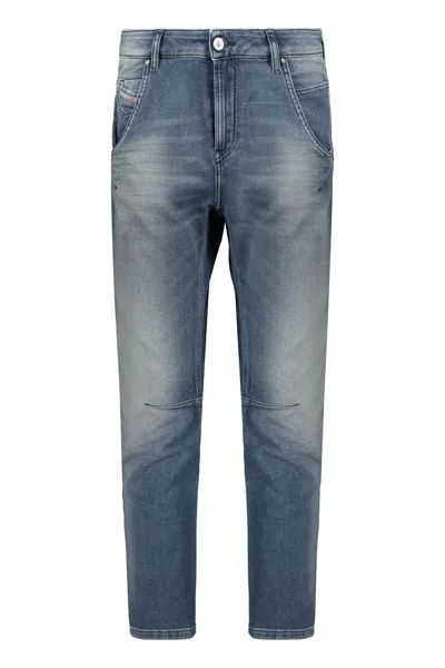 Diesel Light Blue Denim Jeans With A Washed Effect Casual In Blue