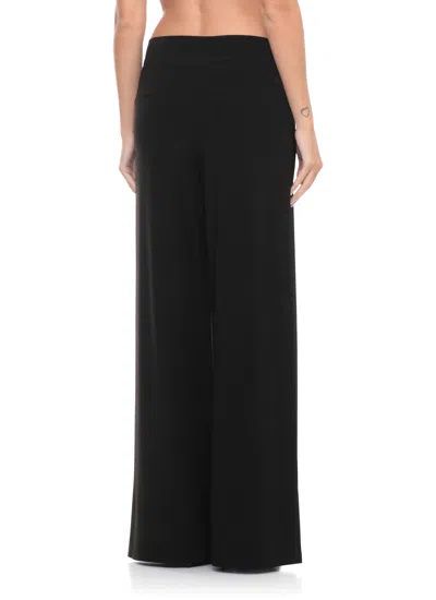 Norma Kamali Elastic Palazzo Pants In Black