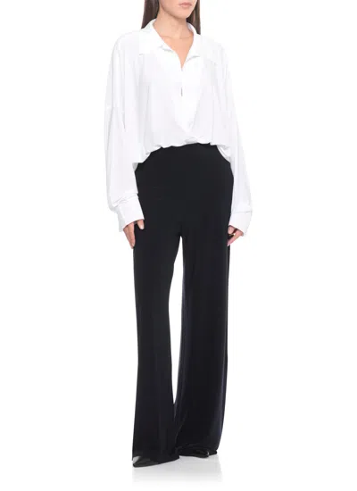 Norma Kamali Elastic Palazzo Pants In Black