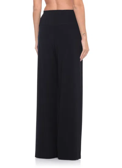Norma Kamali Elastic Palazzo Pants In Black