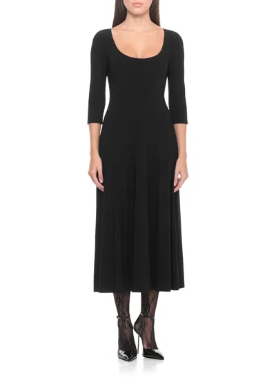 Norma Kamali Scoop Neck Dress In Black