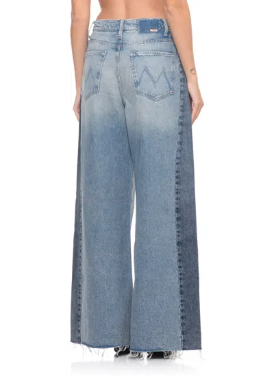 Mother The Pipe Dream Button Sneak Fray Jeans In Blue