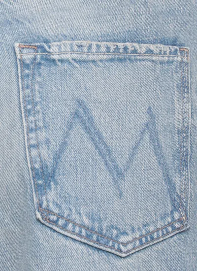 Mother The Pipe Dream Button Sneak Fray Jeans In Blue