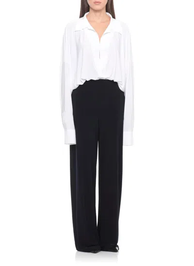 Norma Kamali Boyfriend Bodysuit In White