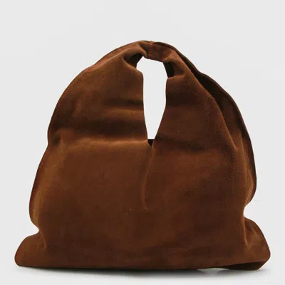 The Row Brown Leather Bidle Small Shoulder Bag In Brown