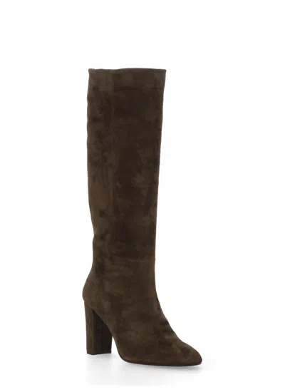 Julie Dee Suede Leather Boots In Brown