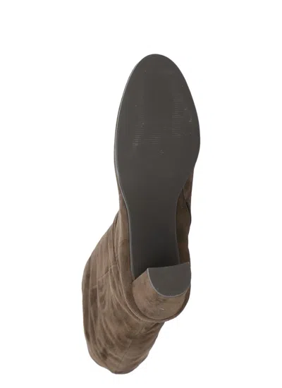 Julie Dee Suede Leather Boots In Brown