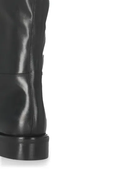 Julie Dee Leather Boots In Black