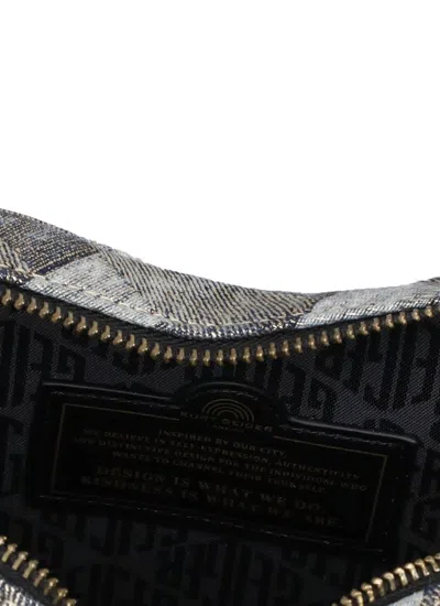 Kurt Geiger Kensington Denim Heart Shaped Crossbody In Gold