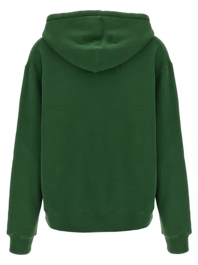 Jw Anderson Hoodie Print Hood Kangaroo Pocket Ribbed Cuffs In Green