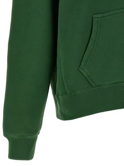 Jw Anderson Hoodie Print Hood Kangaroo Pocket Ribbed Cuffs In Green