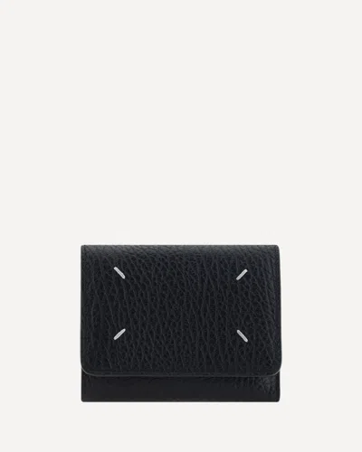 Margiela Grained Leather Wallet In Black