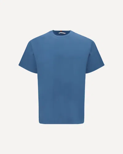 Givenchy Men Cotton T-shirt With Logo Patch In Blue