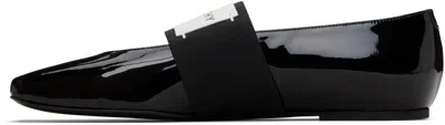 Givenchy Women Patent Leather Ballerinas With Maxi Logo Label In Black