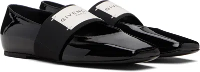 Givenchy Women Patent Leather Ballerinas With Maxi Logo Label In Black
