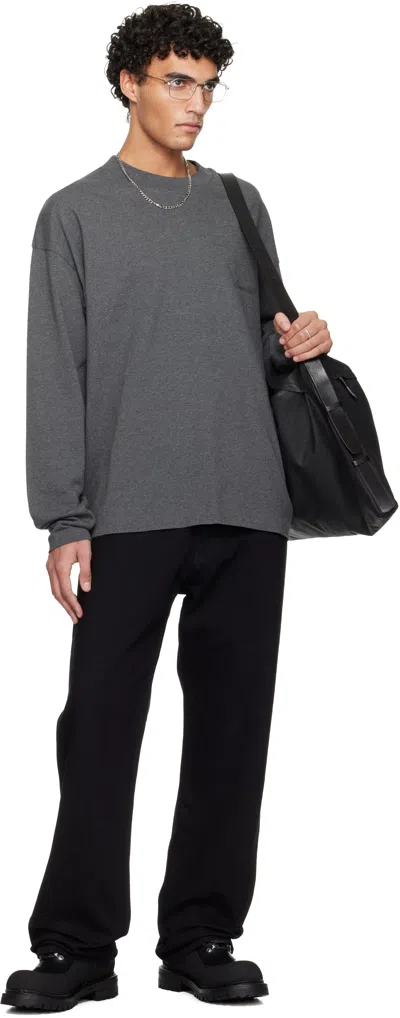 Essentials Gray Holiday Classic Long Sleeve T-shirt In Gray