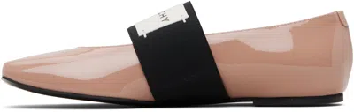 Givenchy Pink Sliced Square Patent Leather Ballerina Flats