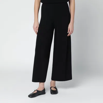 Weekend Max Mara Black Viscose-knit Trousers In Blue