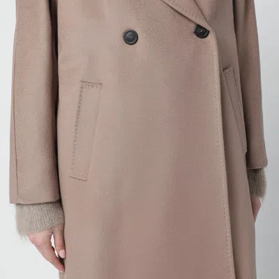 Weekend Max Mara Light Beige Wool Double-breasted Midi Coat In Neutral