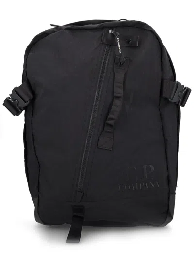 C.p. Company Plain Paper Touch Backpack In Black