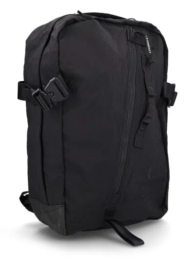 C.p. Company Plain Paper Touch Backpack In Black