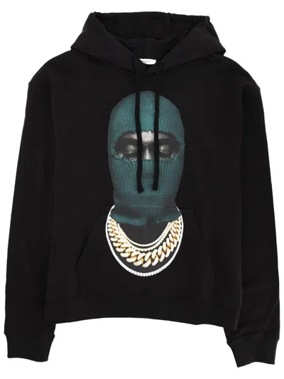 Ih Nom Uh Nit Graphic Hooded Sweater Kangaroo Pocket In Black