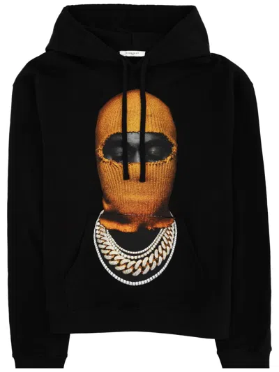 Ih Nom Uh Nit Hooded Cotton Sweatshirt Featuring Graphic Print In Black