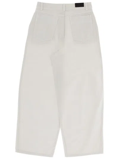 Lemaire Beige Cotton Trousers In White