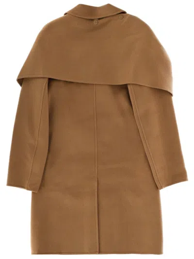 Michael Kors Coat With Scarf In Brown