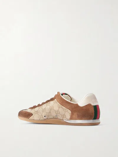 Gucci Shift Gg Canvas And Suede Sneakers In Multi