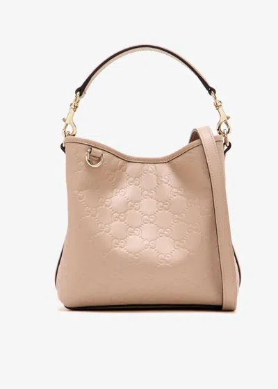 Gucci "gg Emblem" Handbag In Neutral
