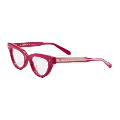 Valentino Eyeglasses Cat Eye Full Rim, Shiny Black Frame And Clear Demo Lens Lens Vlx-124a In Pink