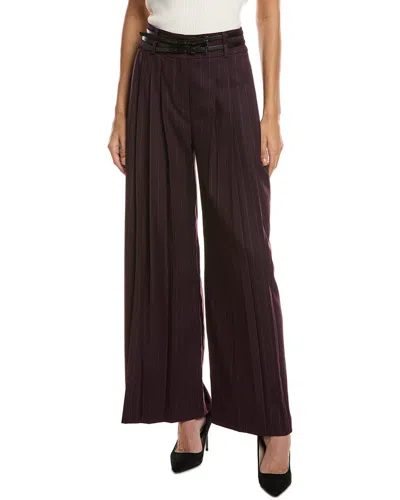 Kenneth Cole Pleated Wide Leg Pant In Purple