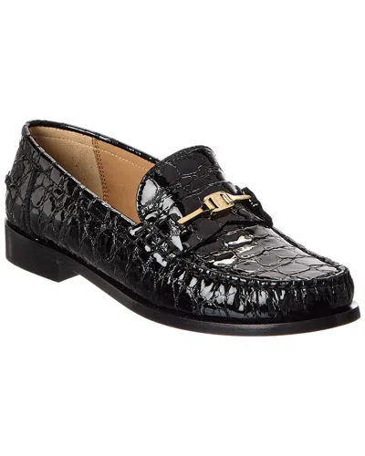 Ferragamo Harry Croc-embossed Leather Loafer In Black