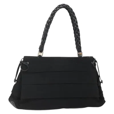Pre-owned Ferragamo Vala Tote Canvas Canvas Tote Bag Bag () In Black
