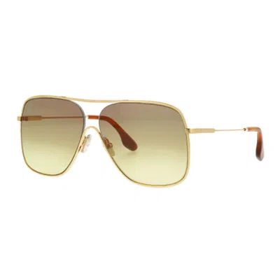 Victoria Beckham Sunglasses Aviator Full Rim, Havana Frame And Smoke Gradient Lens Vb132s214 In Multi