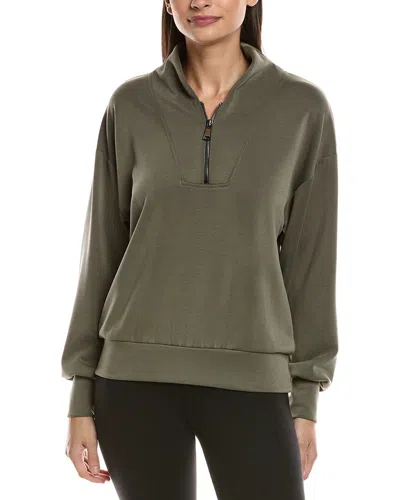 Ariella Scuba 1/2-zip Funnel Pullover In Green