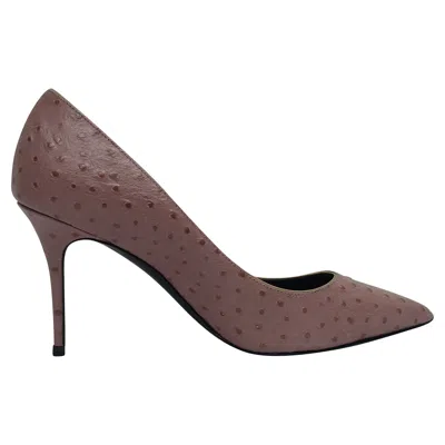 Giuseppe Zanotti Ostritch-embossed Pumps In Pink Leather In Pink