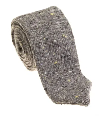 Pacific Silk Cashmere And Wool Knit Tie In Gray In Gray