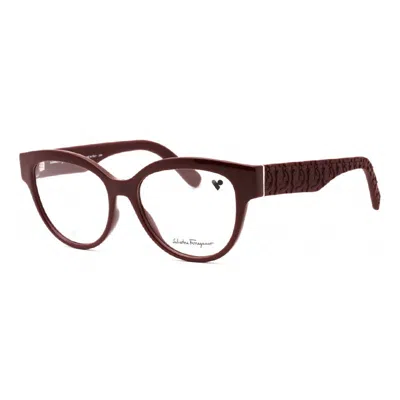 Ferragamo Eyeglasses Cat Eye Full Rim, Havana Frame And Clear Demo Lenses Lens Sf2957e240 In Brown