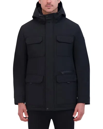 Kenneth Cole Oxford Patch Pocket Parka In Black