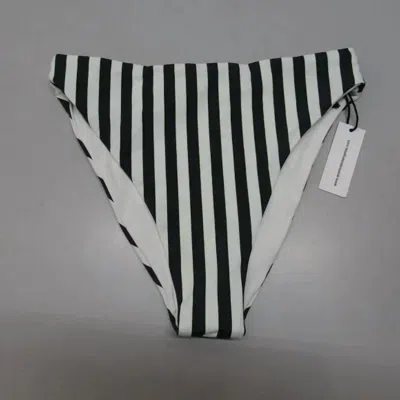 Anemos Women's High-waisted Bikini Bottom In Espresso Stripes In Multi