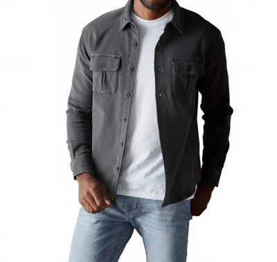 The Normal Brand Tailored Terry Shirt Jacket In Gray In Gray