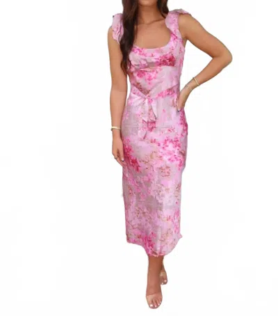 Bailey Rose Floral Maxi Dress In Pink In Multi