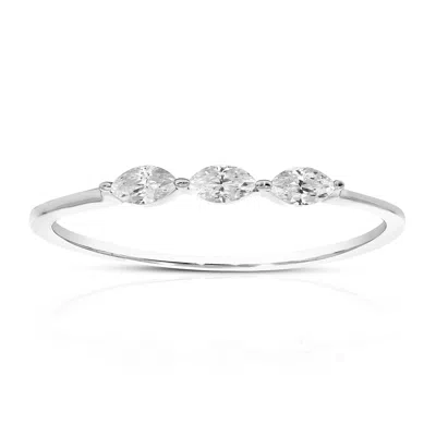 Vir Jewels 1/4 Cttw Lab Grown Diamond 3 Stone Engagement Ring In Sterling Silver For Women In Silver