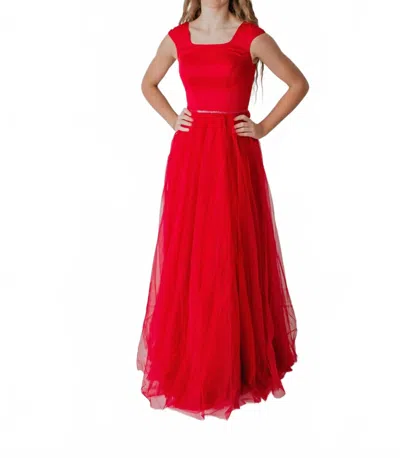 Madison James Kiana Gown In Red In Red