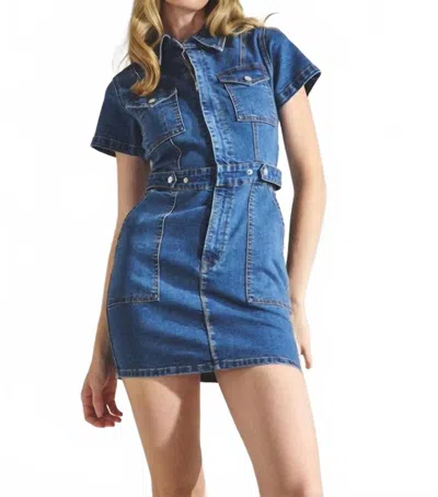 Signature8 Denim Boiler Dress In Blue In Blue
