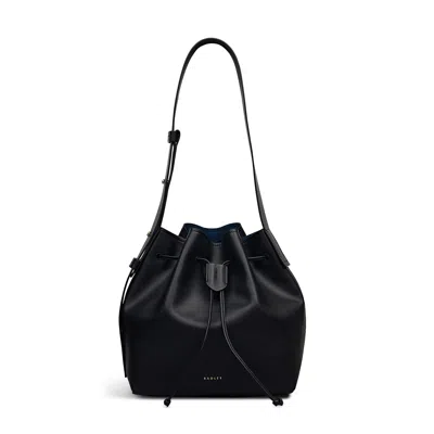 Radley London York Mews Medium Drawstring Leather Shoulder Bag In Black ...